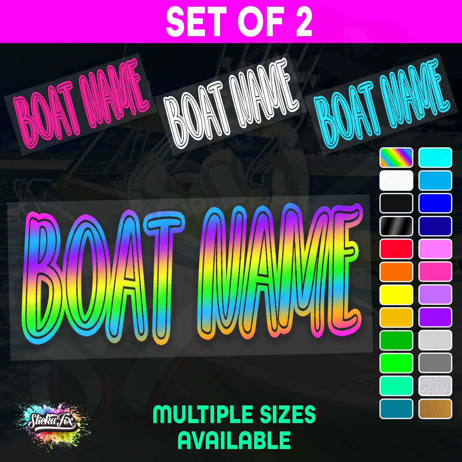 2x Custom Boat Name