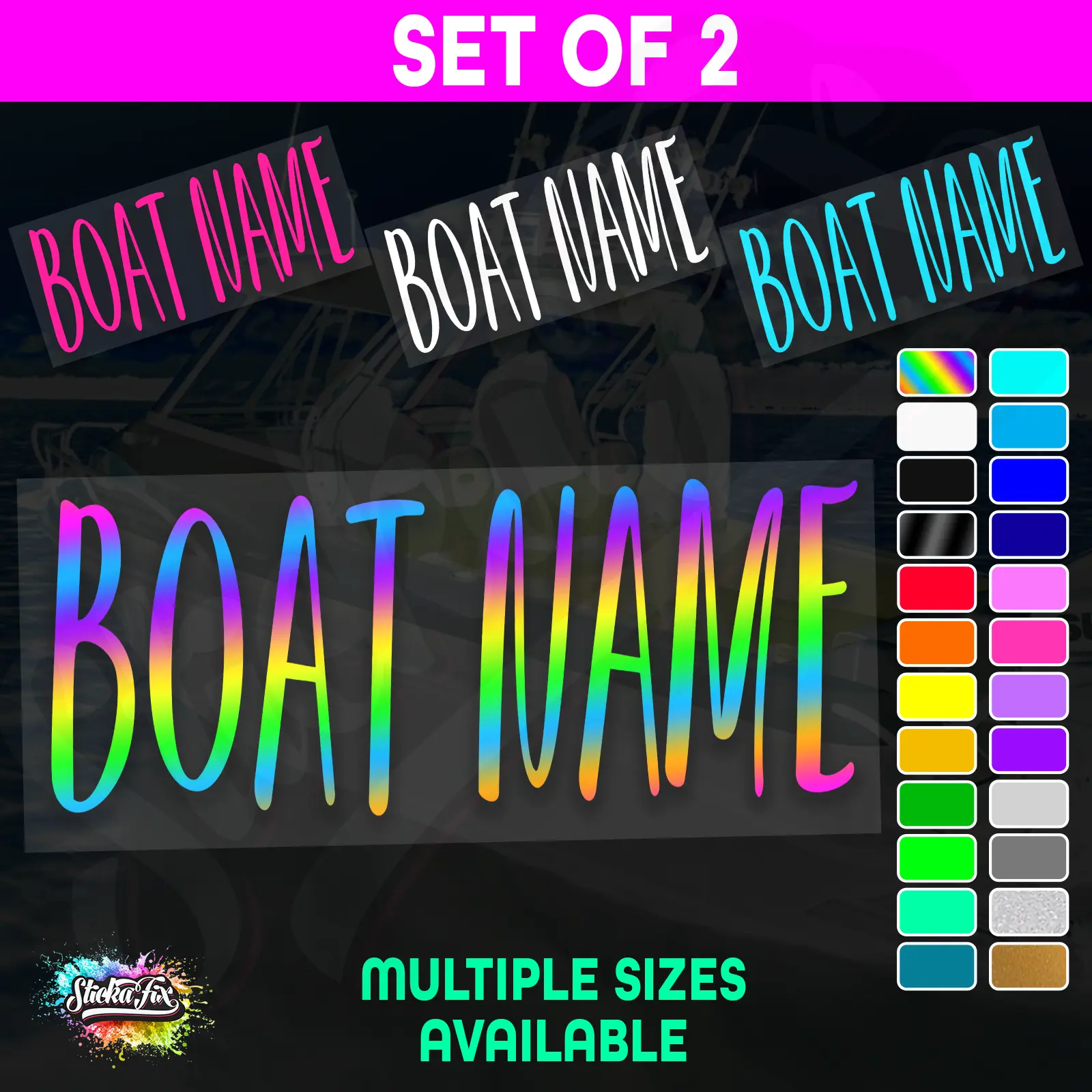 2x Custom Boat Name