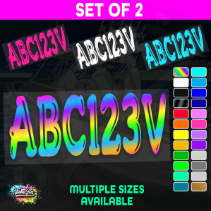 2x Boat Rego Sticker Decals Set 150mm High Vinyl Registration 200mm 250mm 300mm