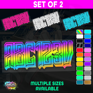 2x Boat Rego Sticker Decals Set 150mm High Vinyl Registration 200mm 250mm 300mm