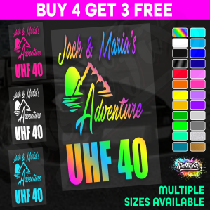 UHF 40 Sticker Your Names & Channel Number Radio Decal Caravan 4x4 4wd motorhome