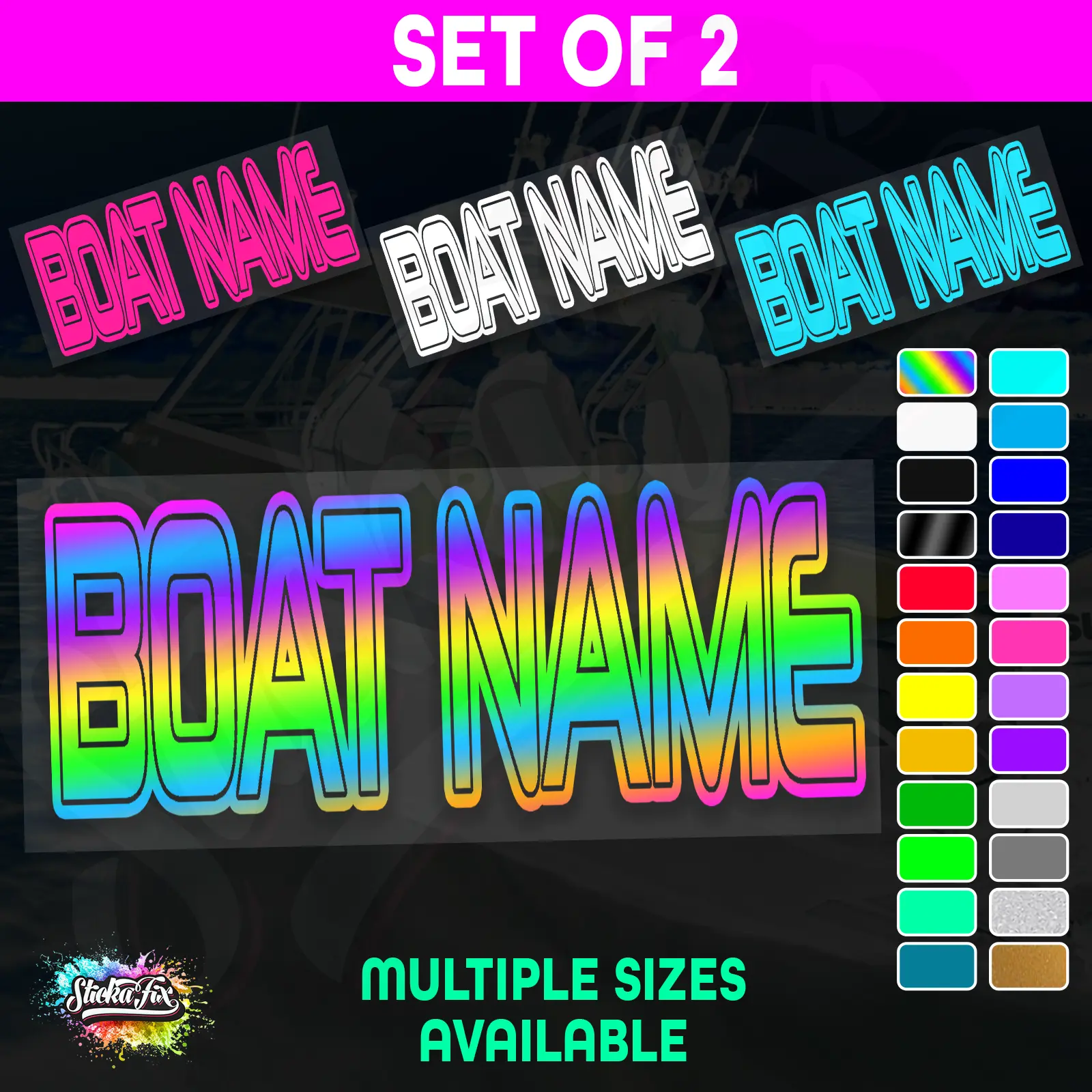 2x Custom Boat Name