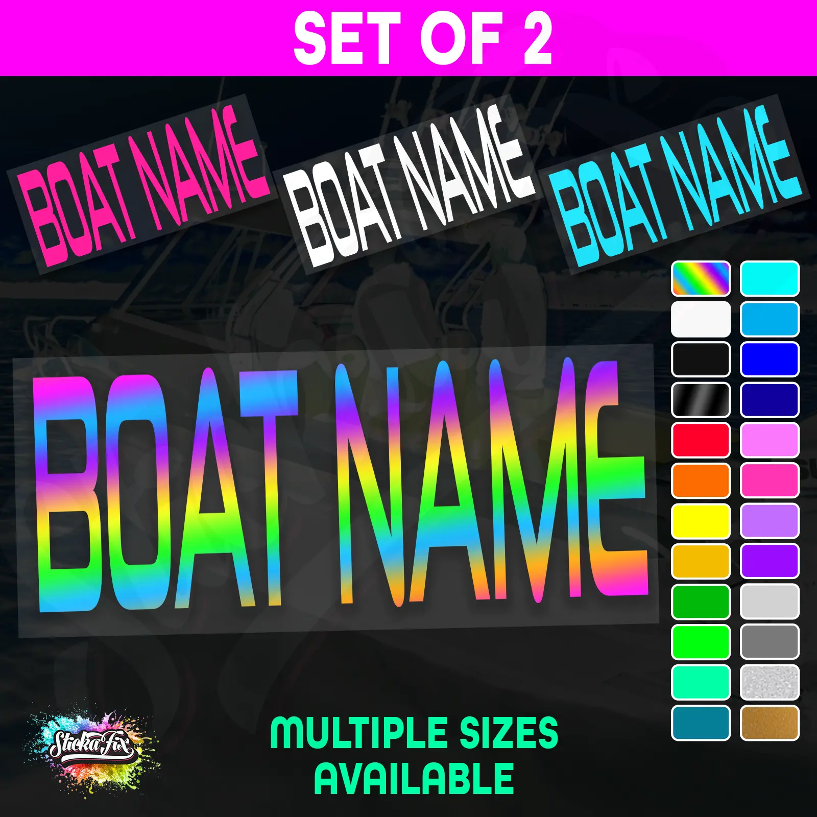 2x Custom Boat Name