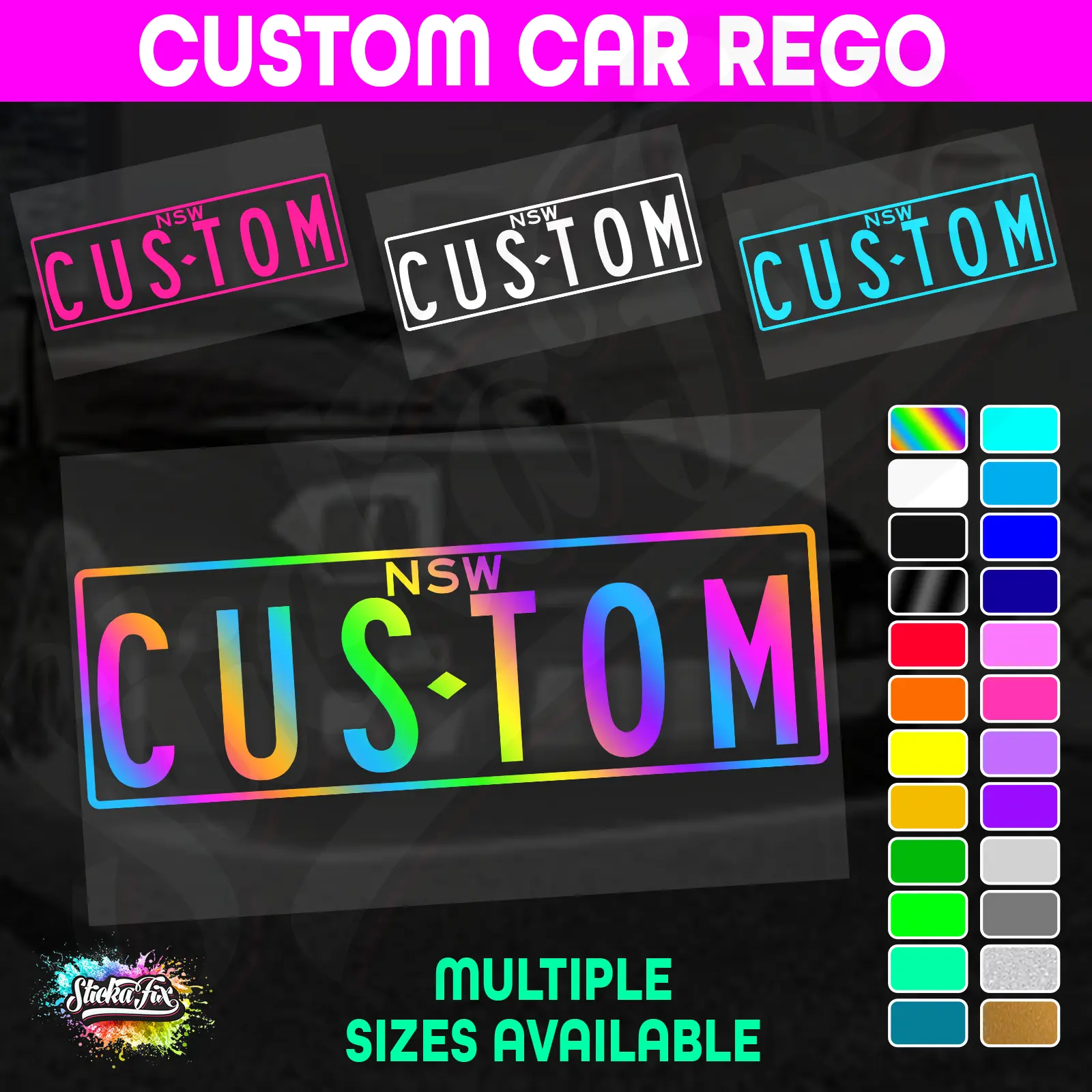 Custom Rego Number Large