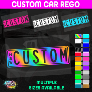 Custom Slimline Rego Number Large Sizes