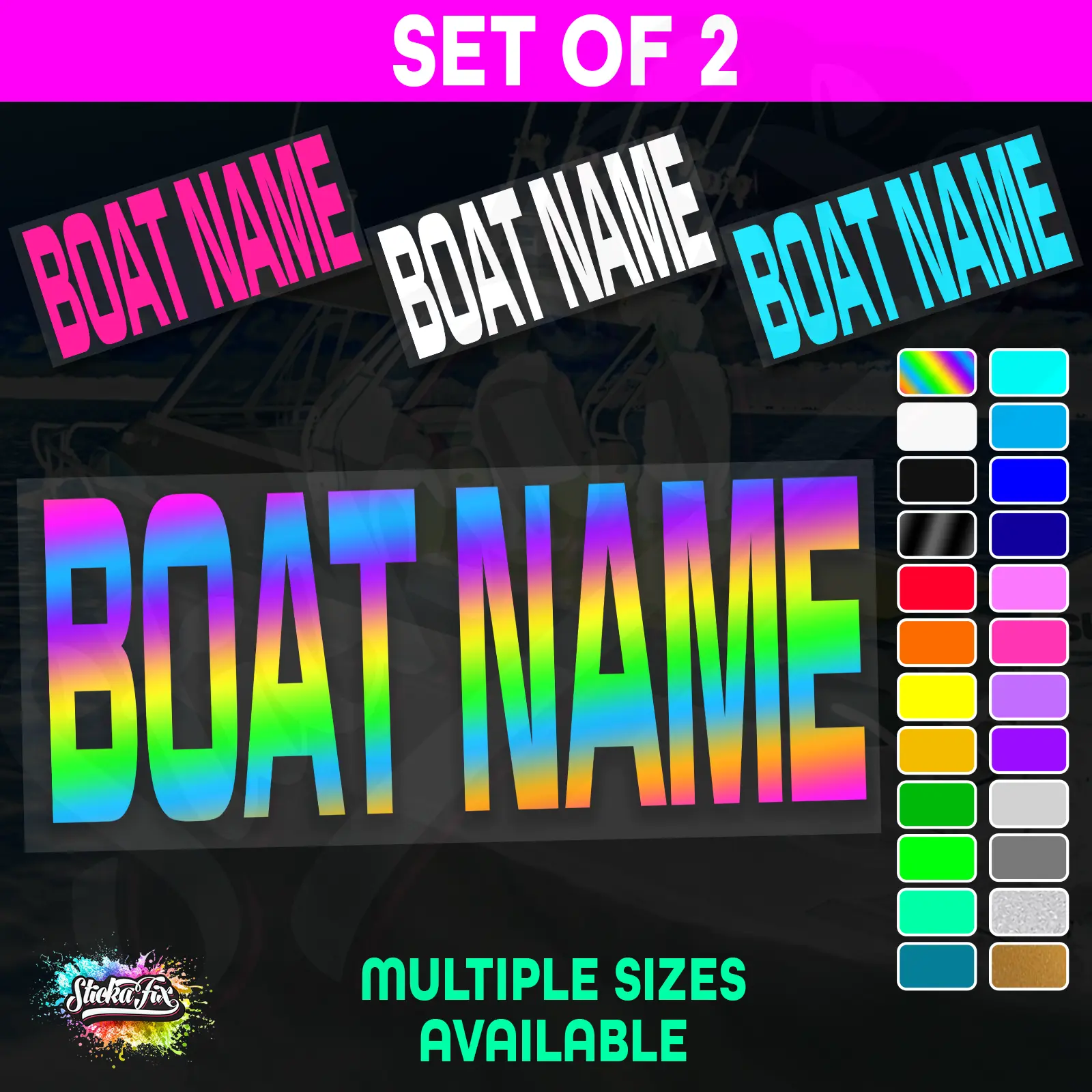 2x Custom Boat Name