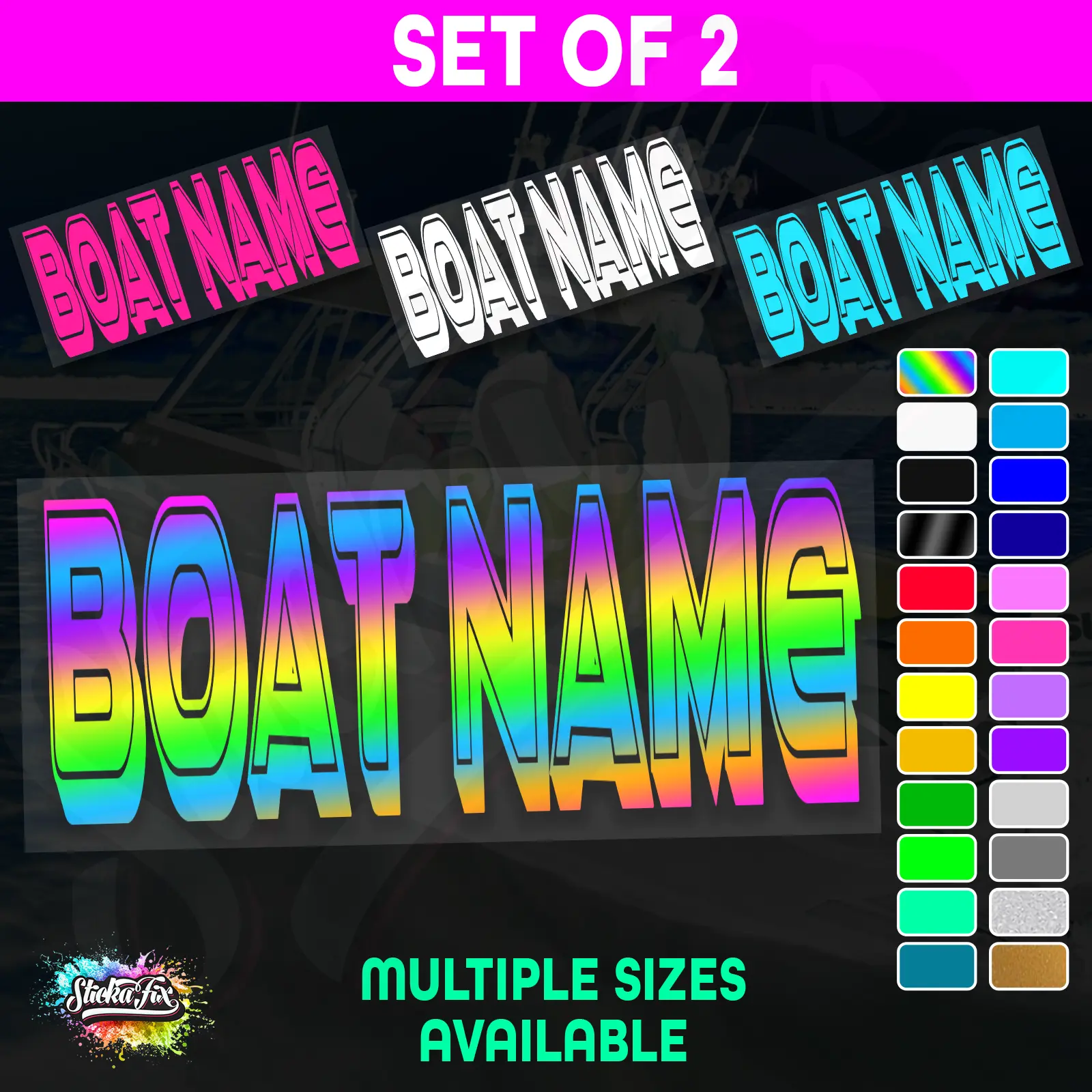 2x Custom Boat Name