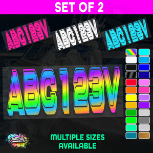 2x Boat Rego Sticker Decals Set 150mm High Vinyl Registration 200mm 250mm 300mm