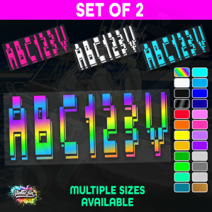 2x Jetski Rego Sticker Decals Set 100mm High Vinyl Registration 125mm 150mm