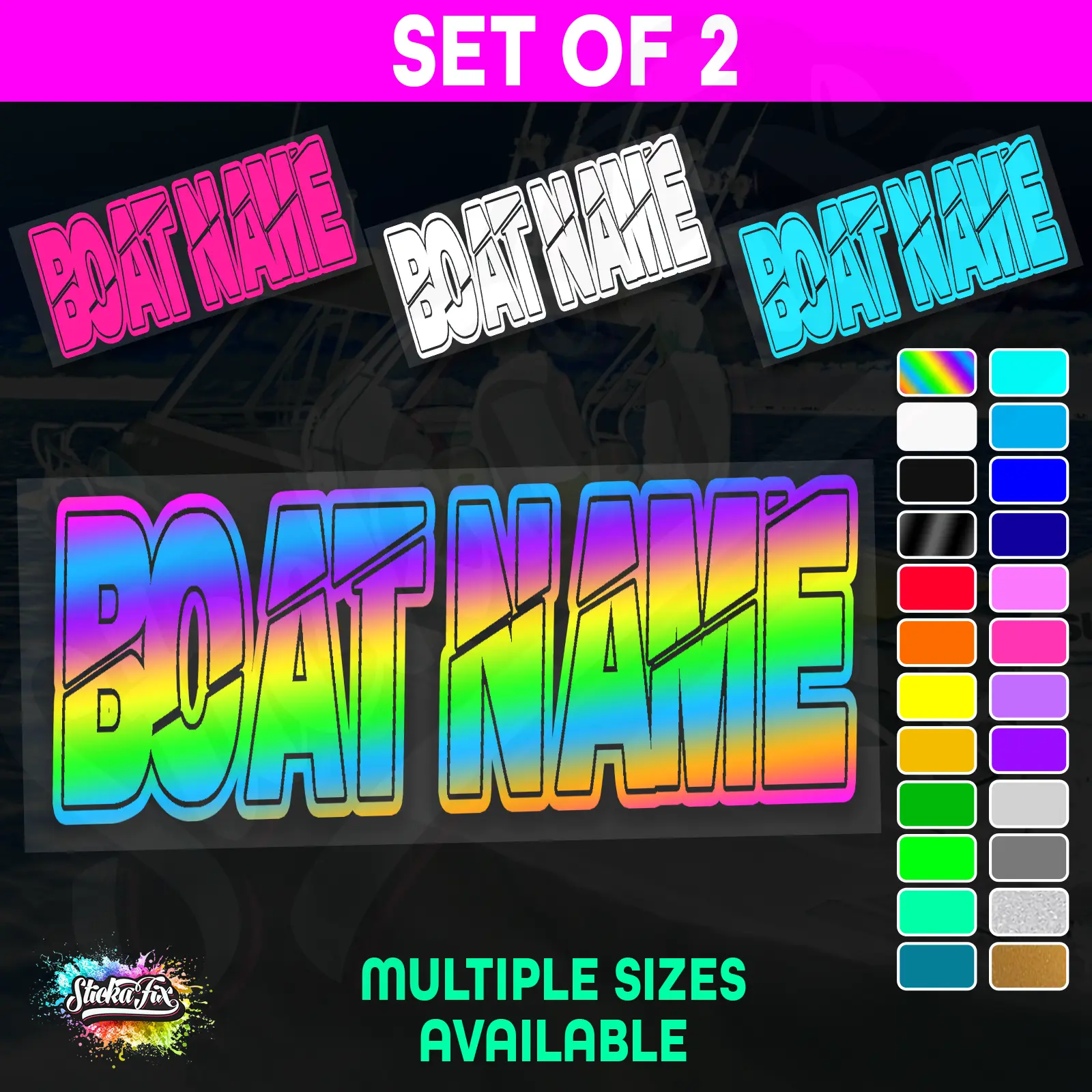 2x Custom Boat Name