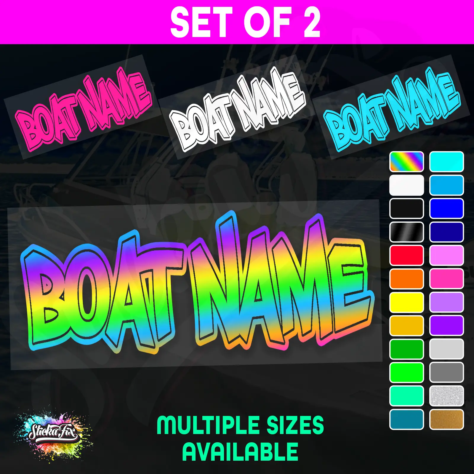 2x Custom Boat Name