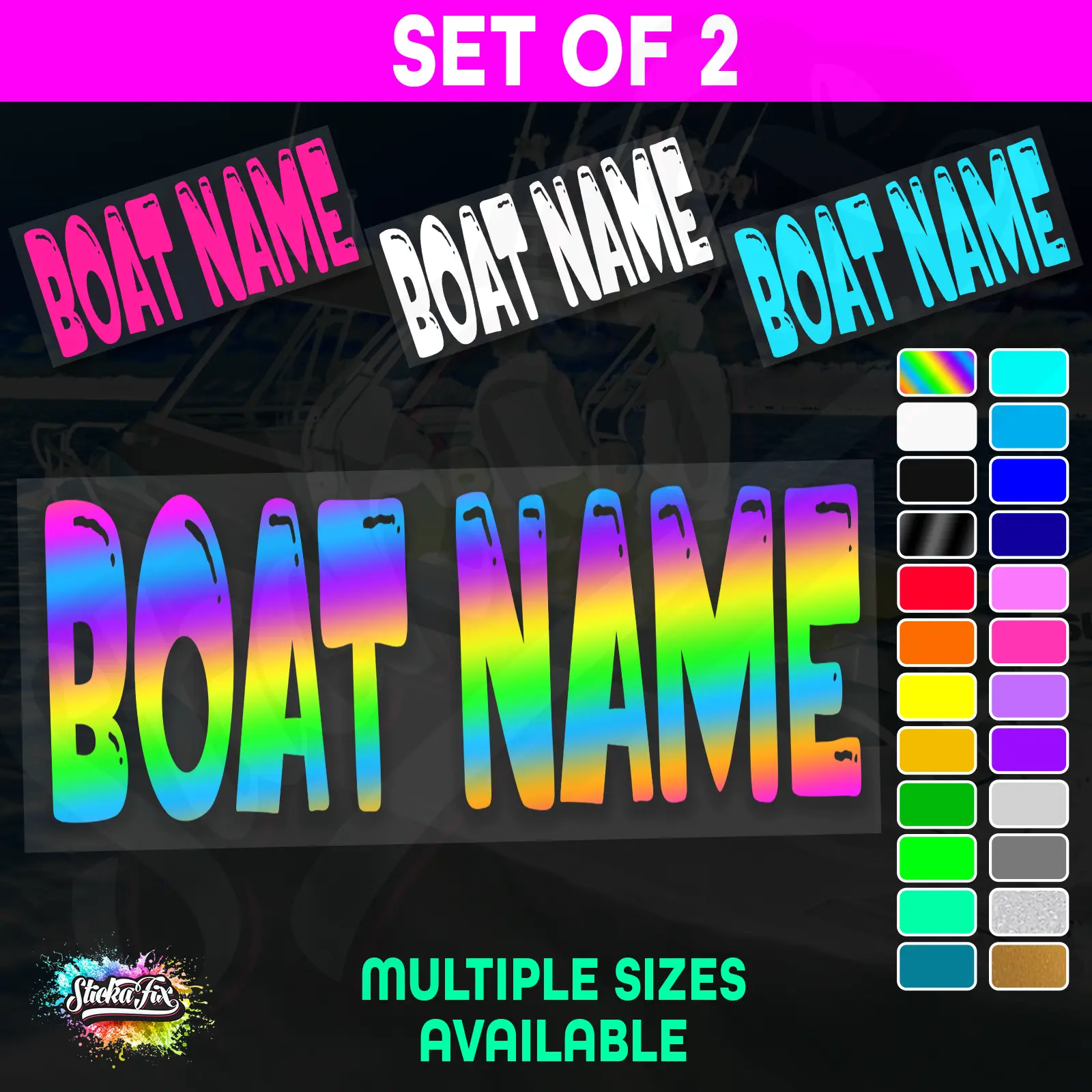 2x Custom Boat Name