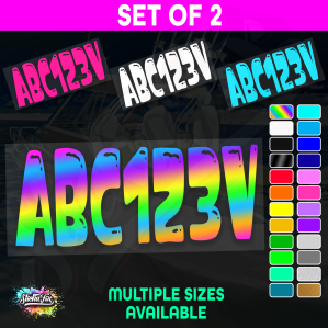 2x Jetski Rego Sticker Decals Set 100mm High Vinyl Registration 125mm 150mm