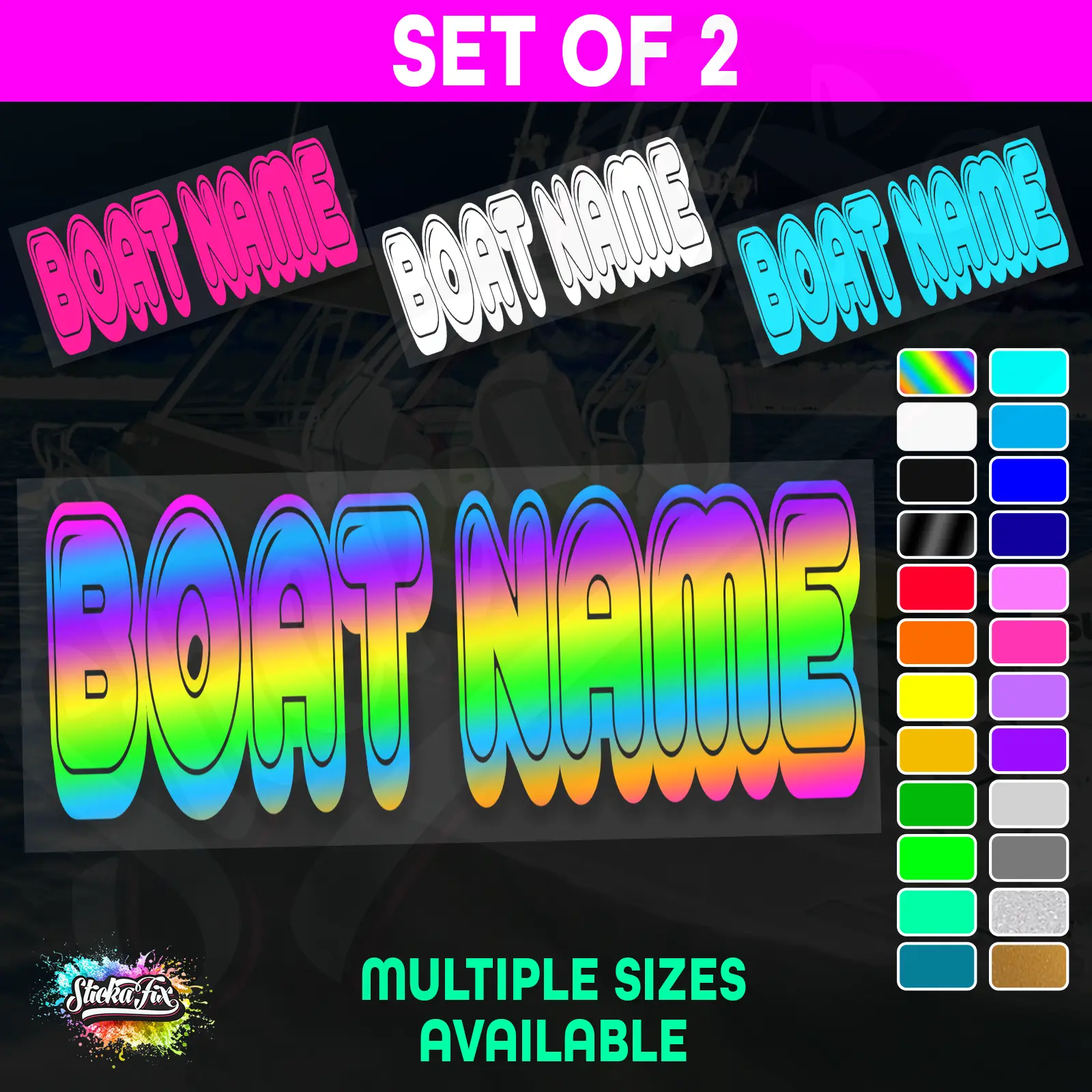 2x Custom Boat Name