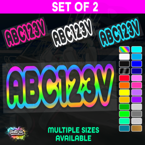 2x Boat Rego Sticker Decals Set 150mm High Vinyl Registration 200mm 250mm 300mm