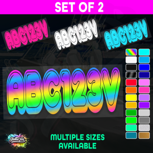 2x Boat Rego Sticker Decals Set 150mm High Vinyl Registration 200mm 250mm 300mm