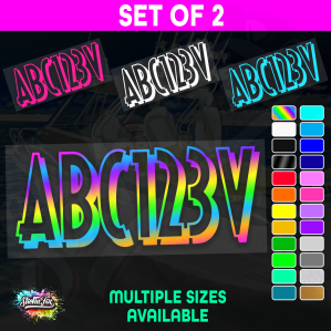 2x Boat Rego Sticker Decals Set 150mm High Vinyl Registration 200mm 250mm 300mm