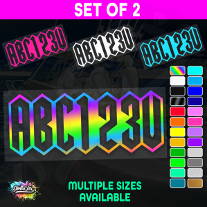 2x Boat Rego Sticker Decals Set 150mm High Vinyl Registration 200mm 250mm 300mm