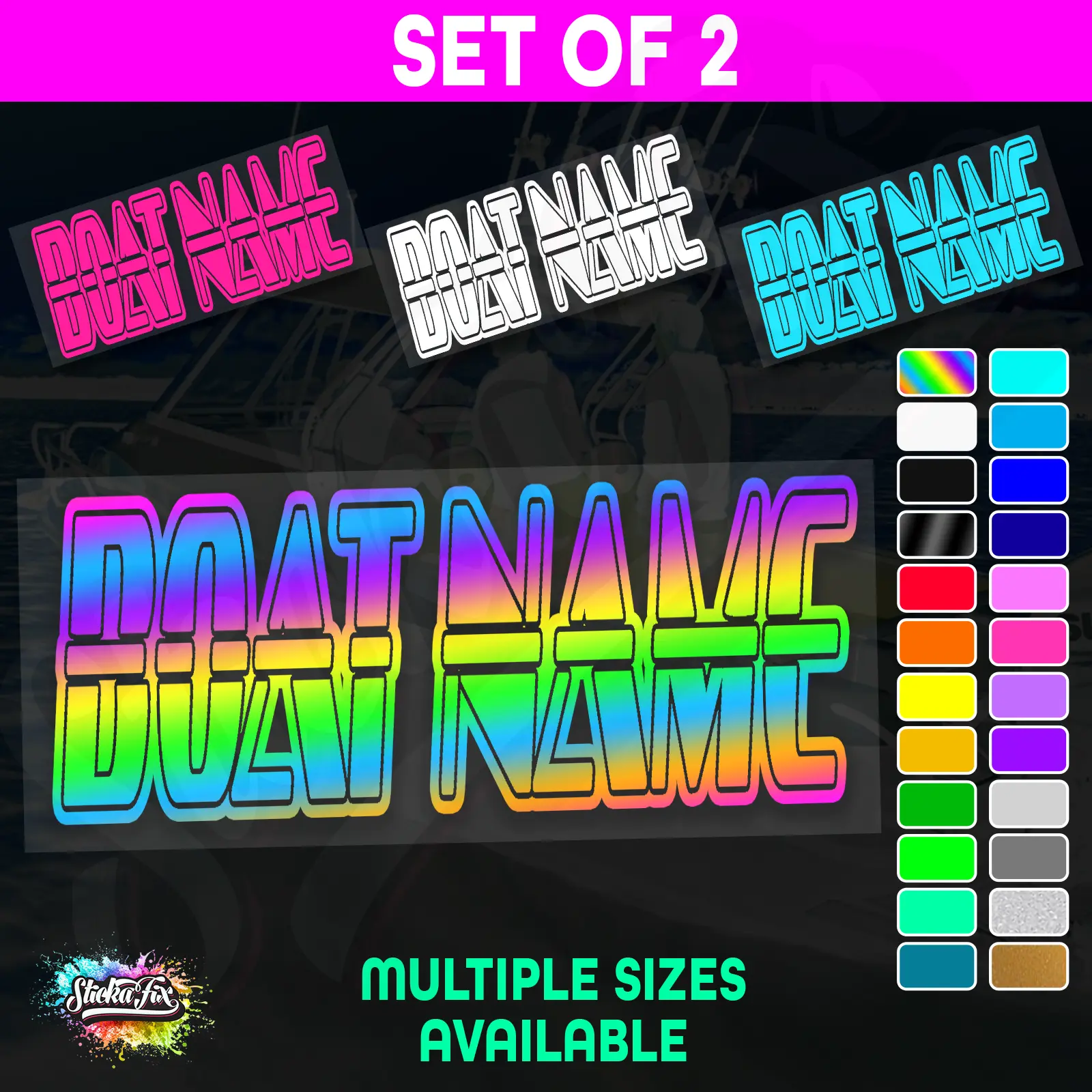 2x Custom Boat Name