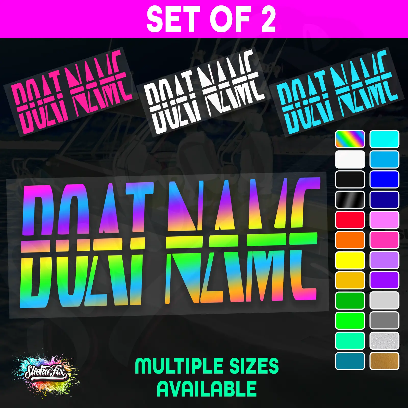 2x Custom Boat Name