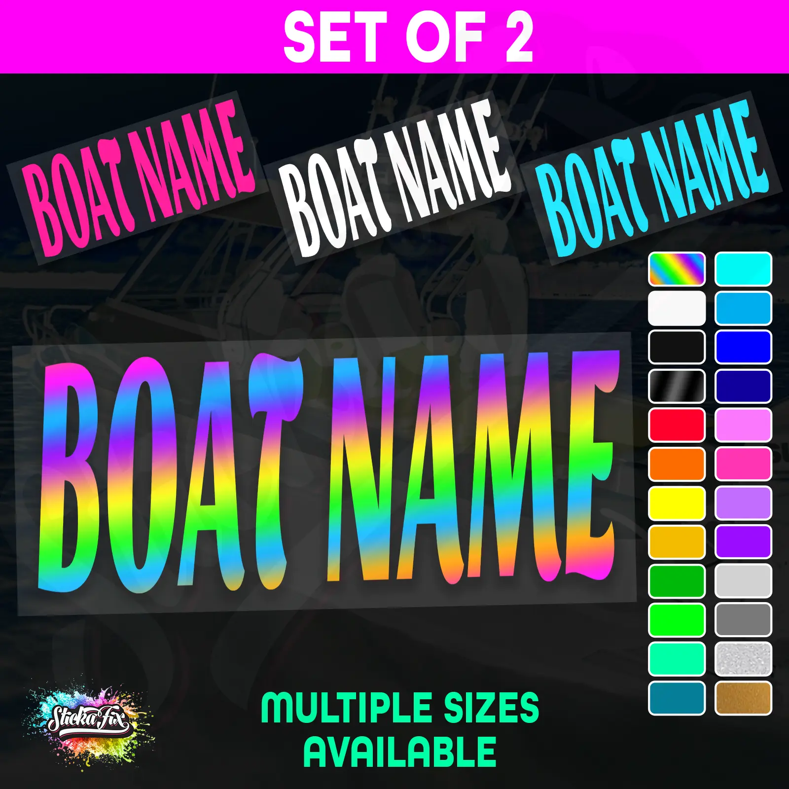 2x Custom Boat Name