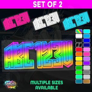 2x Boat Rego Sticker Decals Set 150mm High Vinyl Registration 200mm 250mm 300mm