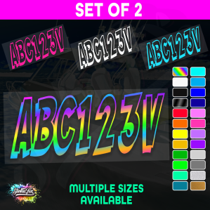 2x Boat Rego Sticker Decals Set 150mm High Vinyl Registration 200mm 250mm 300mm