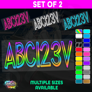 2x Boat Rego Sticker Decals Set 150mm High Vinyl Registration 200mm 250mm 300mm