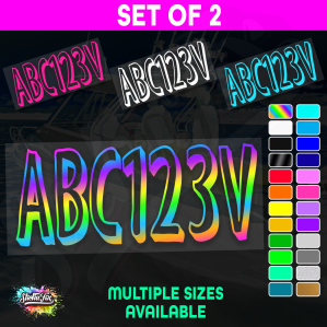 2x Boat Rego Sticker Decals Set 150mm High Vinyl Registration 200mm 250mm 300mm