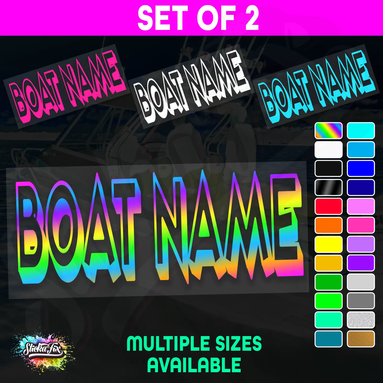 2x Custom Boat Name
