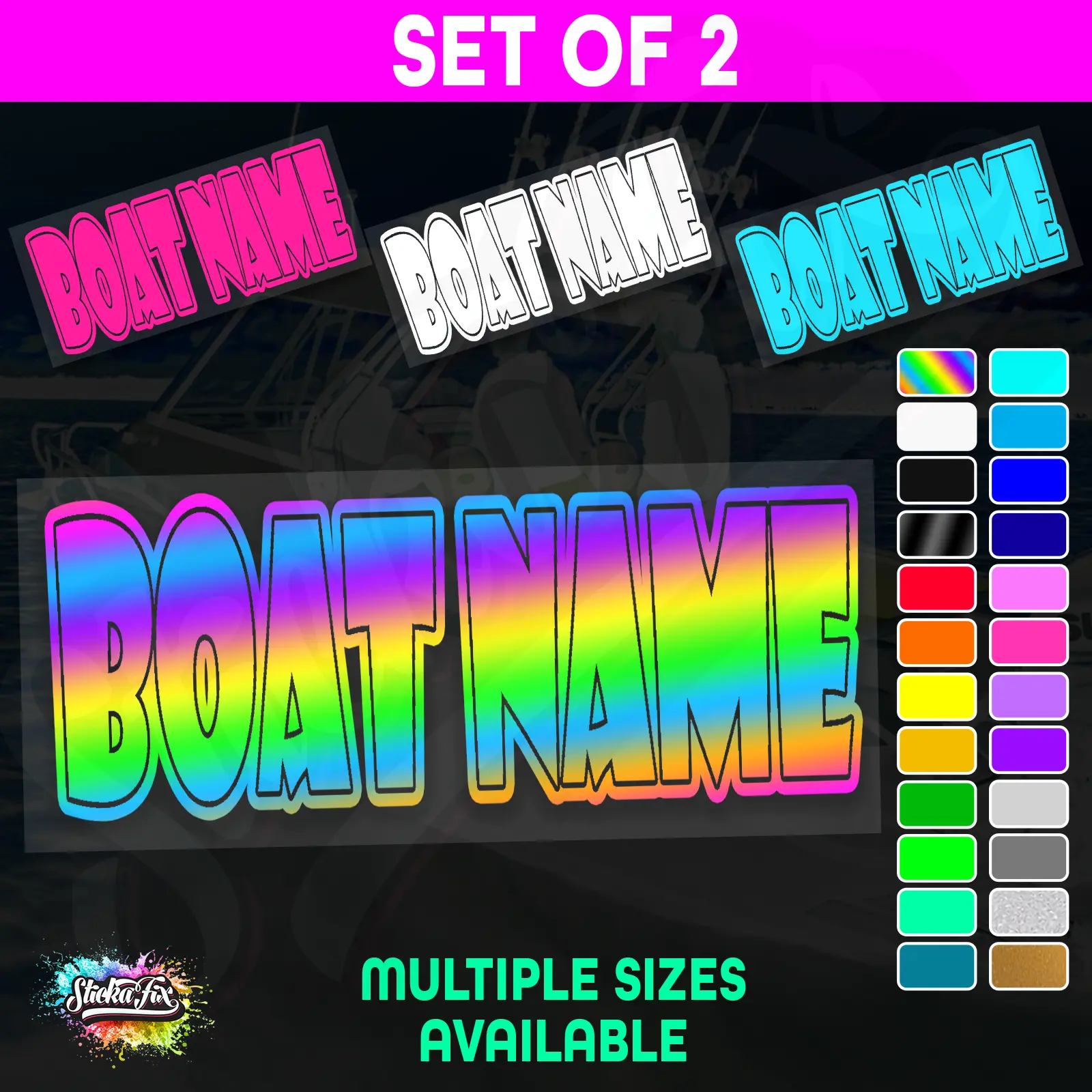 2x Custom Boat Name