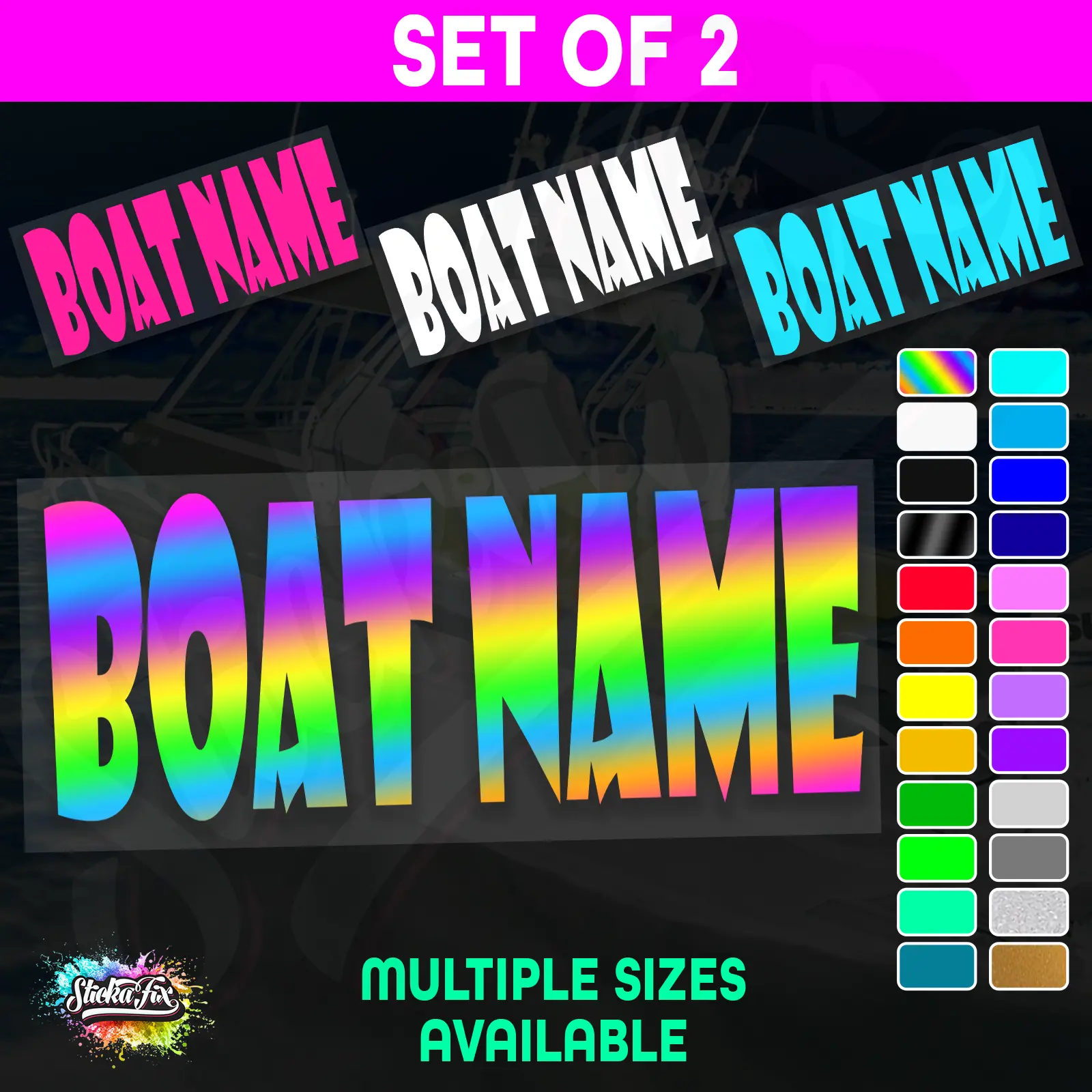 2x Custom Boat Name