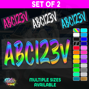 2x Boat Rego Sticker Decals Set 150mm High Vinyl Registration 200mm 250mm 300mm