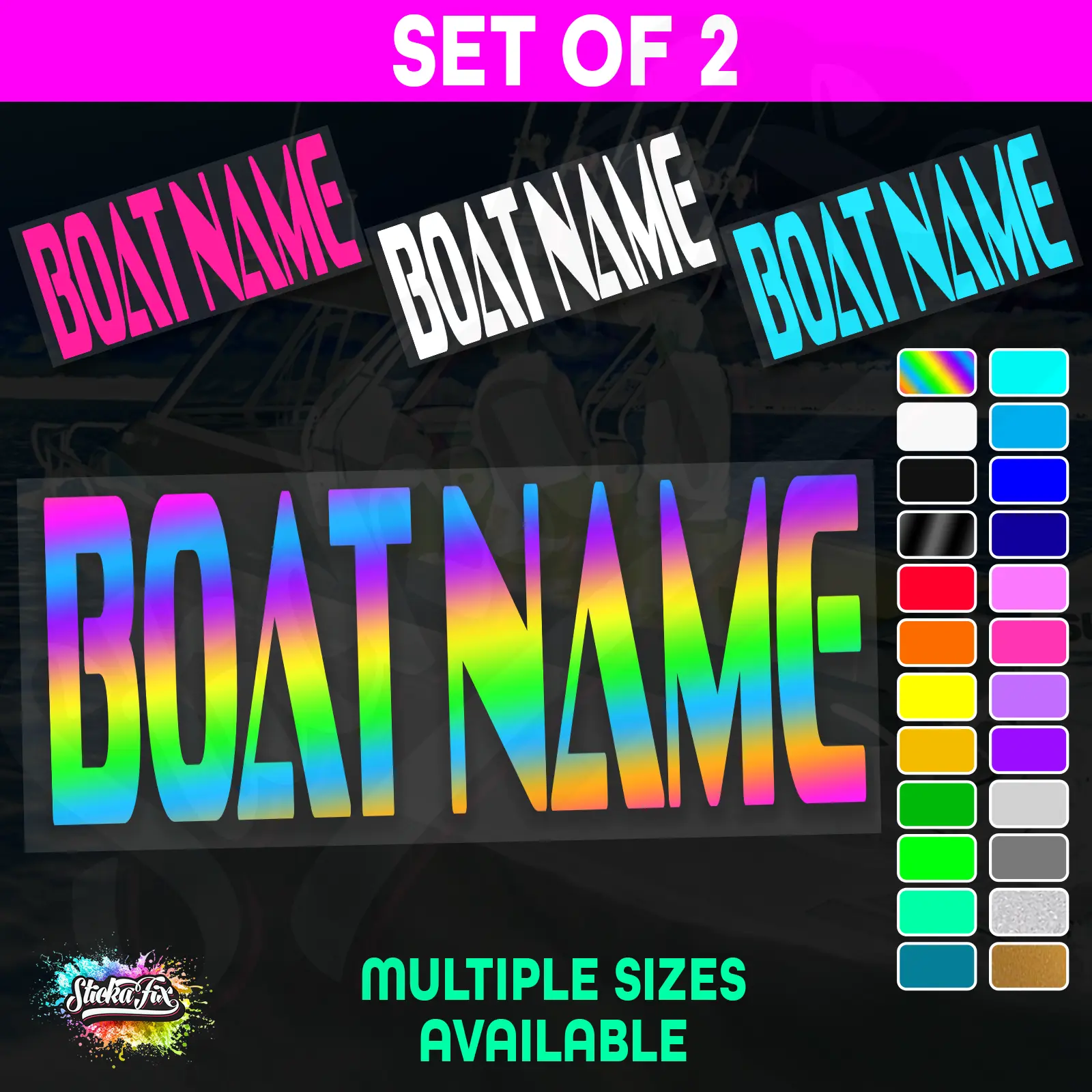 2x Custom Boat Name