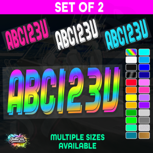 2x Boat Rego Sticker Decals Set 150mm High Vinyl Registration 200mm 250mm 300mm