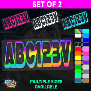 2x Boat Rego Sticker Decals Set 150mm High Vinyl Registration 200mm 250mm 300mm - Image 1