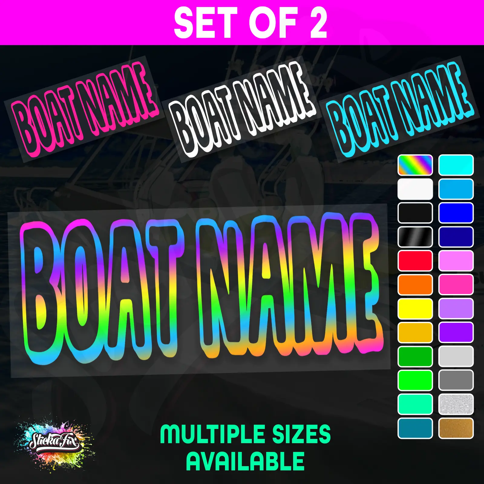 2x Custom Boat Name