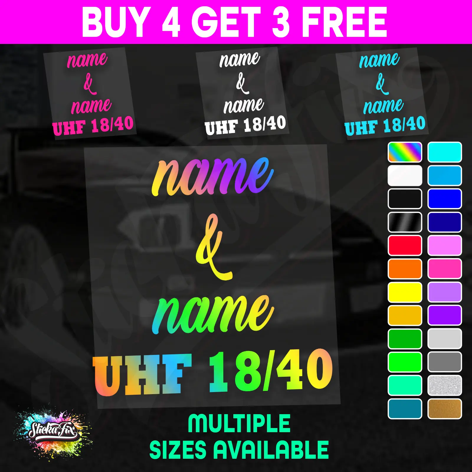 UHF 40 Sticker Your Names & Channel Number Radio Decal Caravan 4x4 4wd motorhome