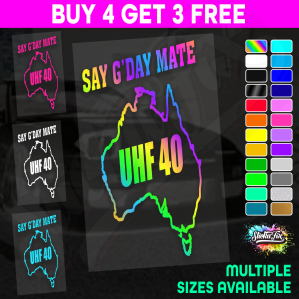 UHF 40 Sticker Your Channel Number Radio Decal Caravan 4x4 4wd motorhome