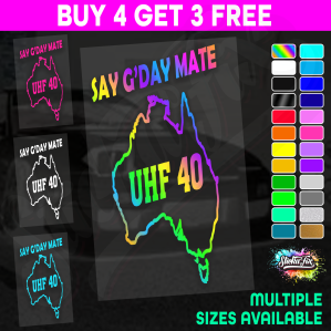 UHF 40 Sticker Your Channel Number Radio Decal Caravan 4x4 4wd motorhome