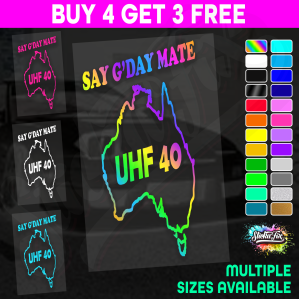 UHF 40 Sticker Your Channel Number Radio Decal Caravan 4x4 4wd motorhome