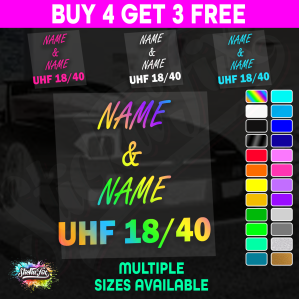 UHF 40 Sticker Your Names & Channel Number Radio Decal Caravan 4x4 4wd motorhome
