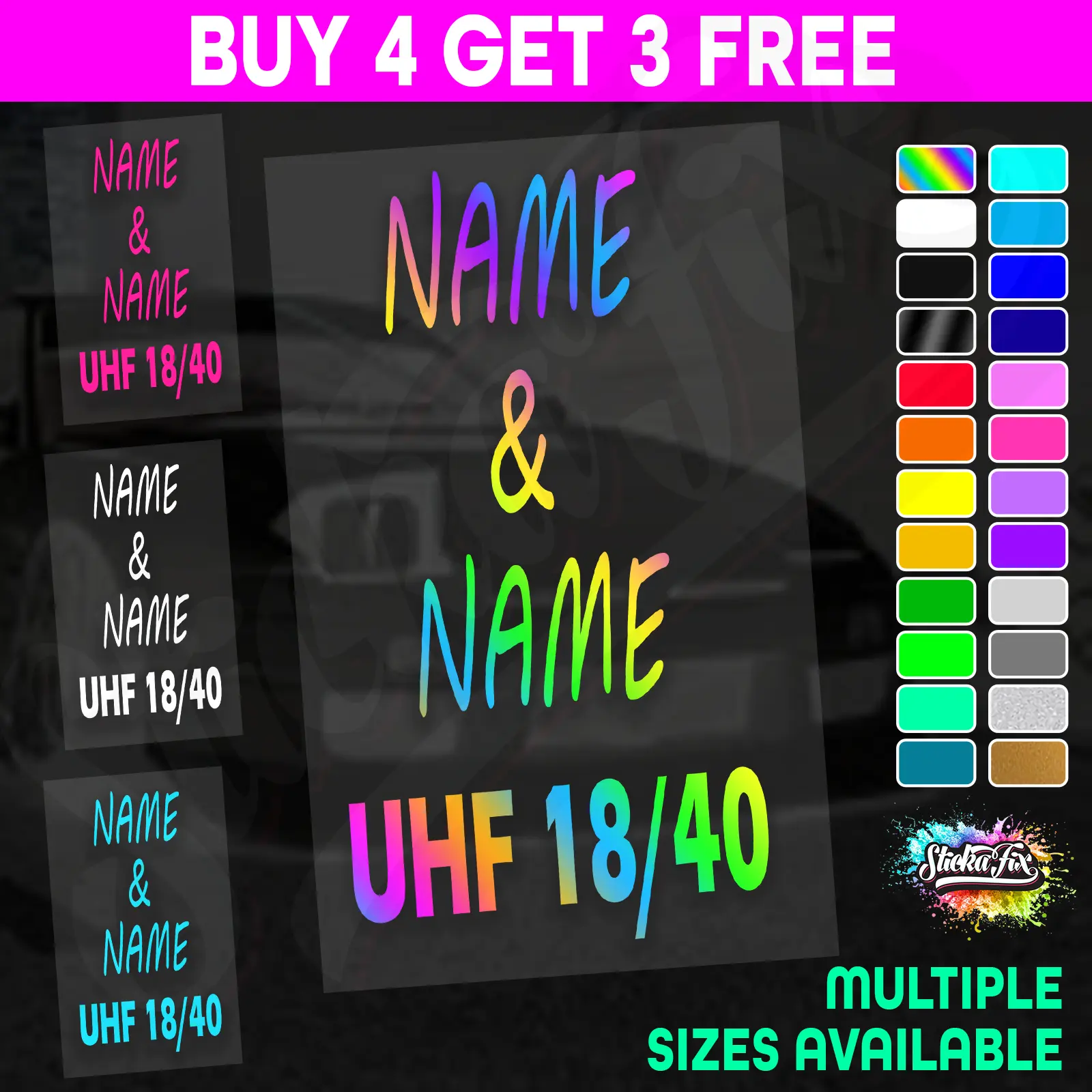 UHF 40 Sticker Your Names & Channel Number Radio Decal Caravan 4x4 4wd motorhome