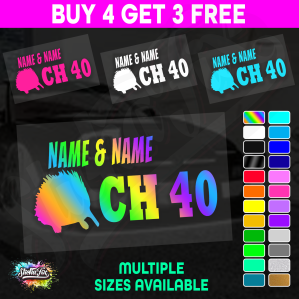 UHF 40 Sticker Your Names & Channel Number Radio Decal Caravan 4x4 4wd motorhome