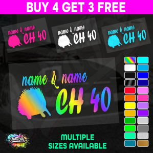 UHF 40 Sticker Your Names & Channel Number Radio Decal Caravan 4x4 4wd motorhome