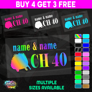 UHF 40 Sticker Your Names & Channel Number Radio Decal Caravan 4x4 4wd motorhome