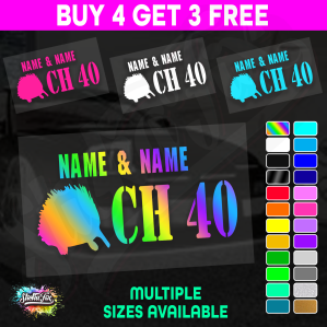 UHF 40 Sticker Your Names & Channel Number Radio Decal Caravan 4x4 4wd motorhome