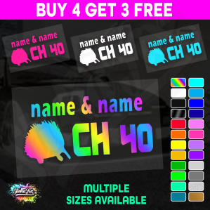UHF 40 Sticker Your Names & Channel Number Radio Decal Caravan 4x4 4wd motorhome