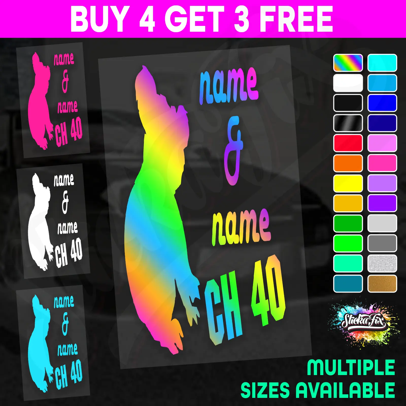 UHF 40 Sticker Your Names & Channel Number Radio Decal Caravan 4x4 4wd motorhome