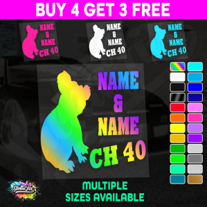 UHF 40 Sticker Your Names & Channel Number Radio Decal Caravan 4x4 4wd motorhome